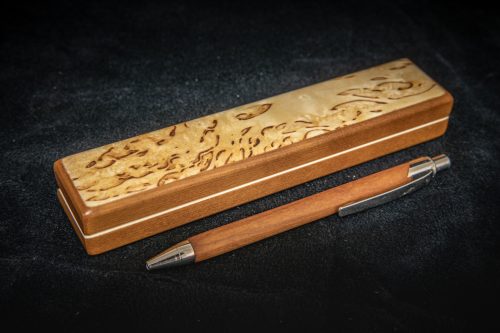 Pen & handmade wooden case (dark), available from Piece of Lapland